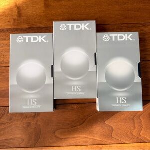 TDK HS Premium Quality VHS Tapes T-120 Set of 3